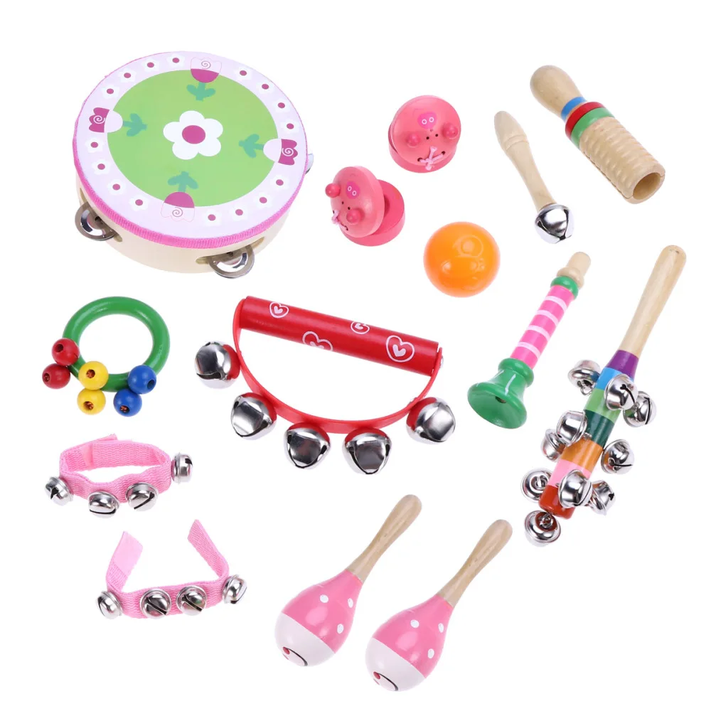 

13pcs Kids Musical Instruments Percussion Rhythm Band Set Preschool Educational Musical Toys (Assorted Boy Style)