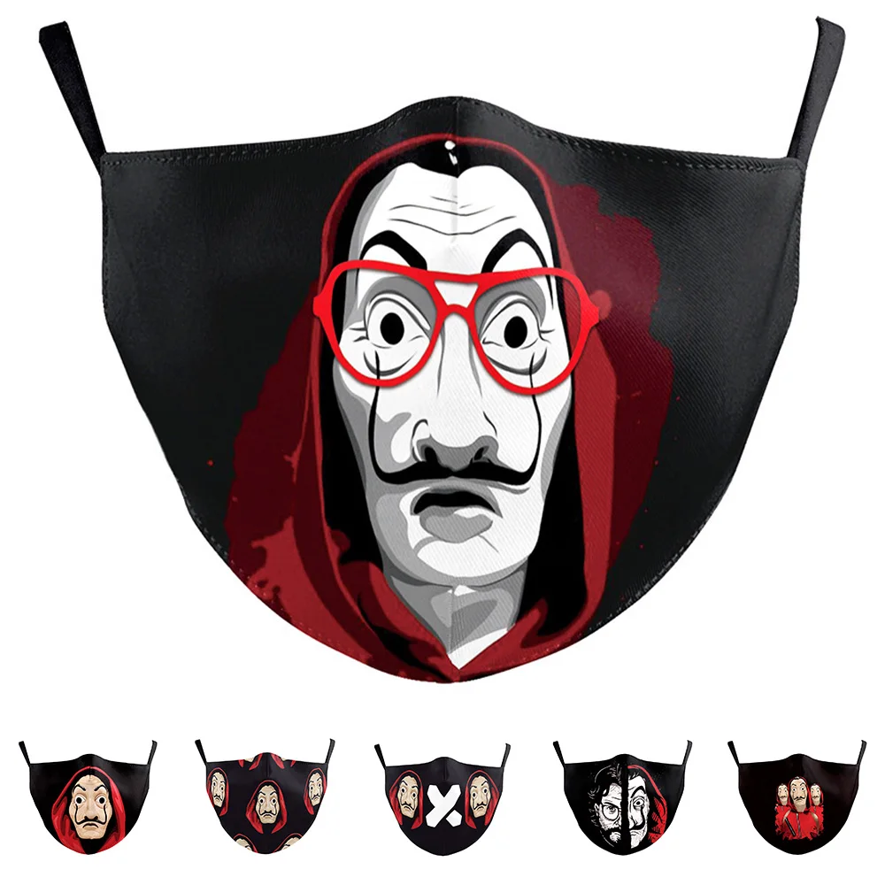 

HouseofPaper Popular Movie Series Fashion Adult Mask Women Men Unisex Face-Protection Cycling Spots Party Mask Halloween Cospaly