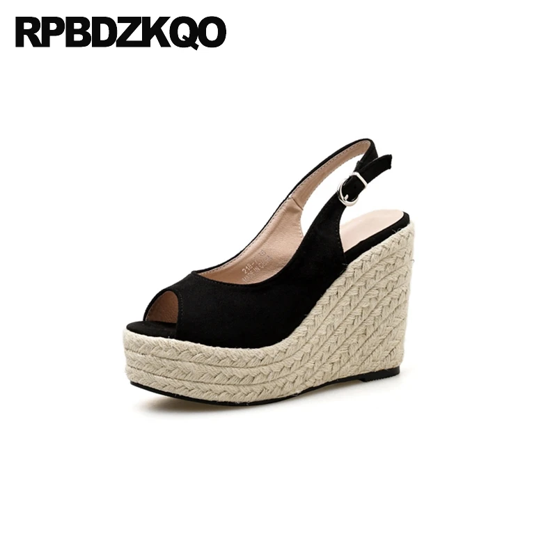 Туфли-лодочки женские замшевые с открытым носком на платформе экстремальные