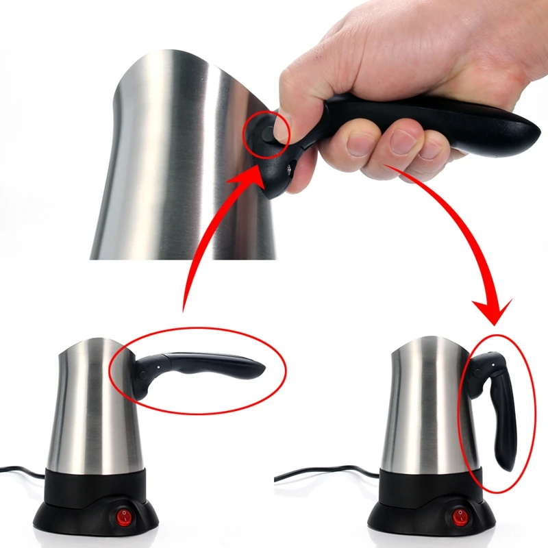 Электрическая Турецкая кофеварка портативная кофейница из нержавеющей стали