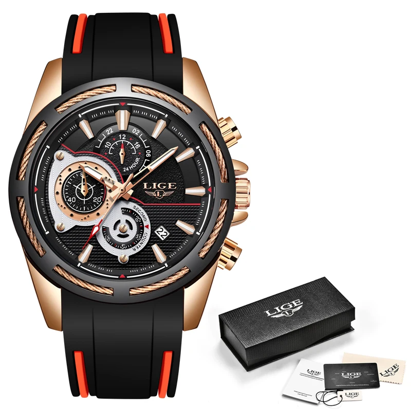 2019New LIGE силиконовый ремешок мужские часы модный топ бренд класса люкс Бизнес