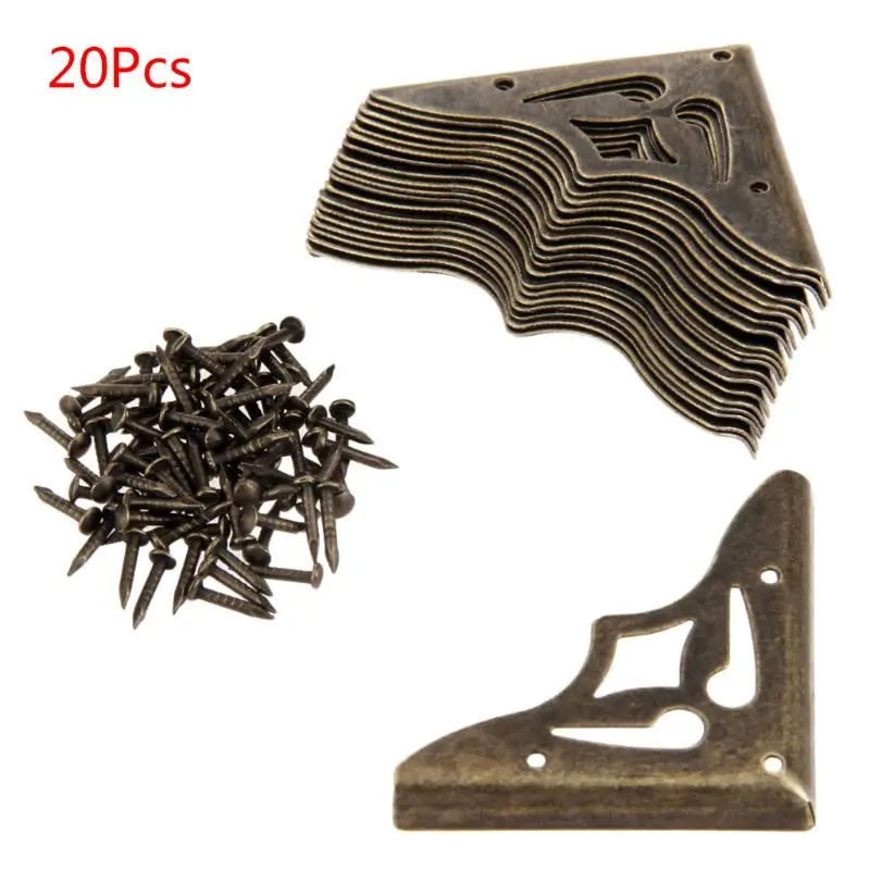 

28EB 20PCS 35x3.5mm Bronze Jewelry Box Corner Foot Wooden Case Corner Protector Kit
