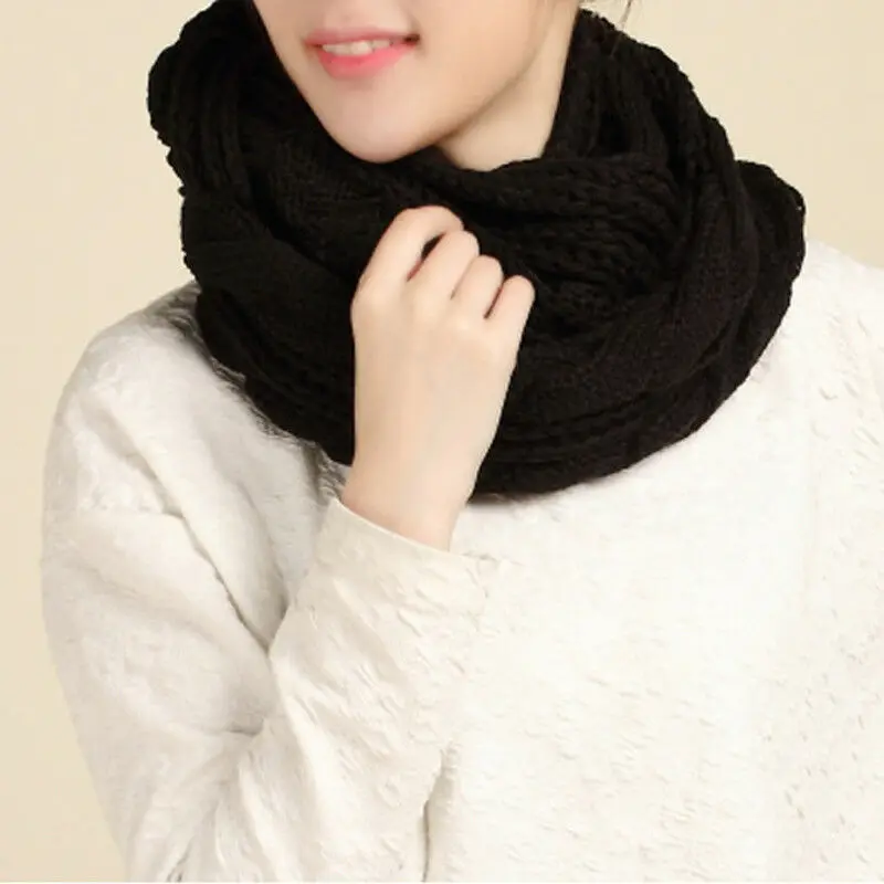 Meihuida зимний женский Повседневный милый мягкий вязаный теплый бесконечный