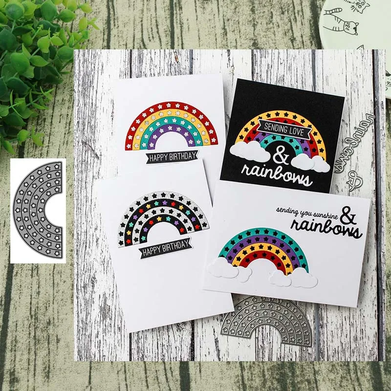 Звезда Радужный мост металлический Трафаретный вырубной штамп Скрапбукинг