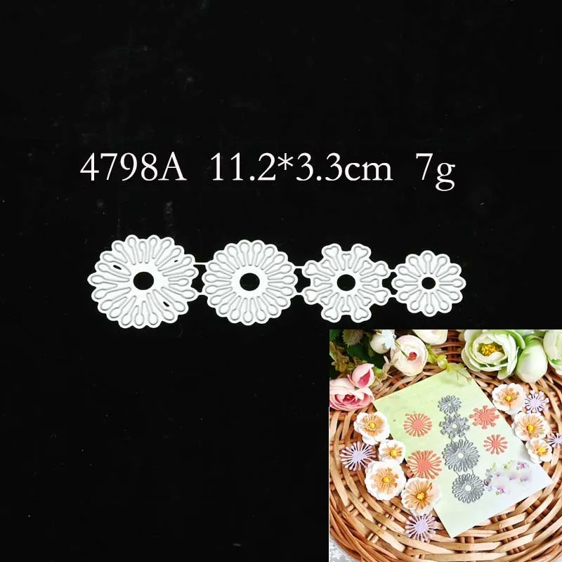 

Metal cutting dies 4pc flowers cut die mold card Scrapbook paper craft knife mould blade punch stencils