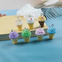 jeque 10pcspack 3d ice cream resin charms cute food diy craft for earring key chains jewelry making