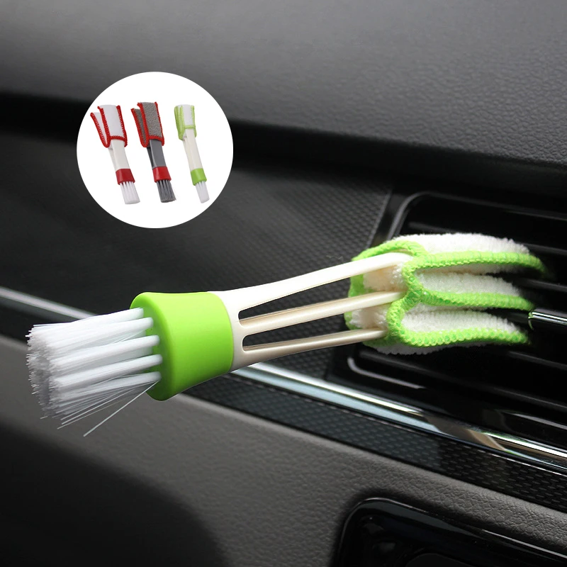 

Air Outlet Cleaning Tool for Car Air Conditioner Instrument Panel Dust Removal Soft Brush Double Head Keyboard Brush Space