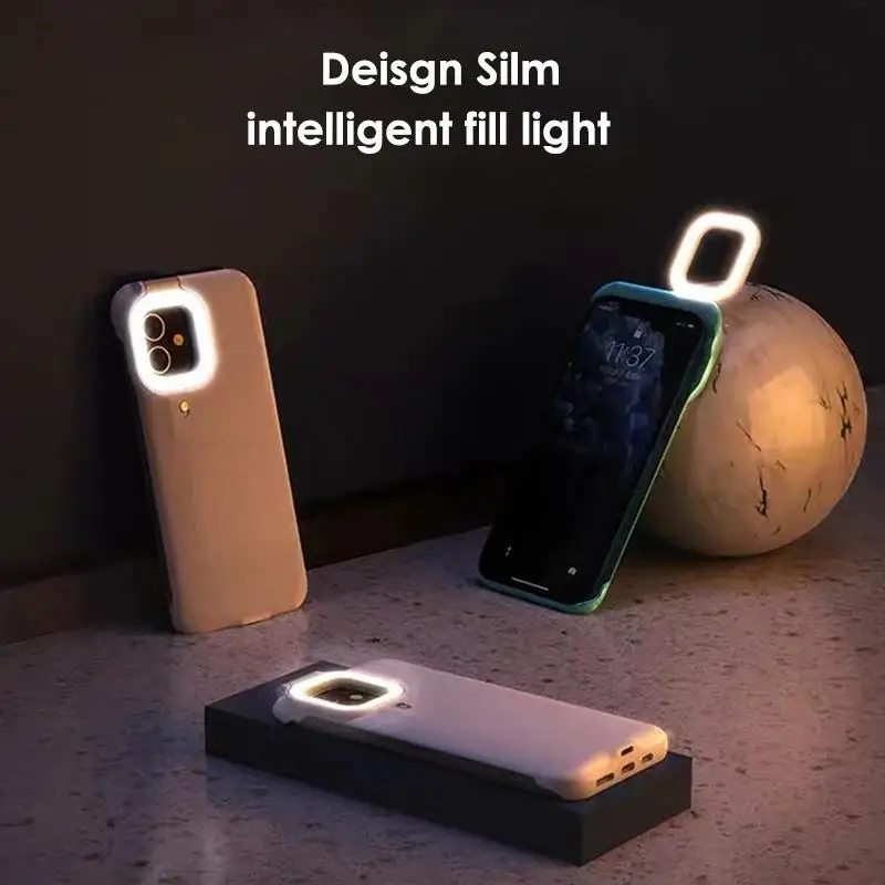 

Selfie Beauty Ring Light Flash Case for iPhone 12 LED Flash Phone Case for iPhone 11 Back Cover Case