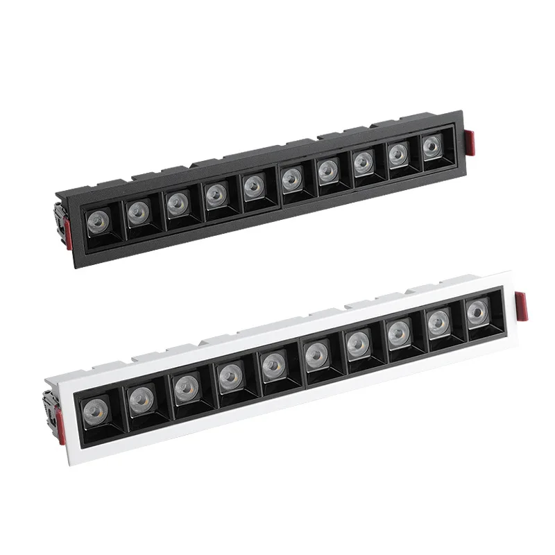 

LED Line Downlight Recessed Rectangle Grille Ceiling Lamp 10W 20W 30W COB Spotlights Square Ceiling for Home Shop Villa