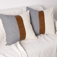 4545 patchwork linen canvas cotton throw pillow office car sofa chair striped decorative cushion cover home decor pillowcase