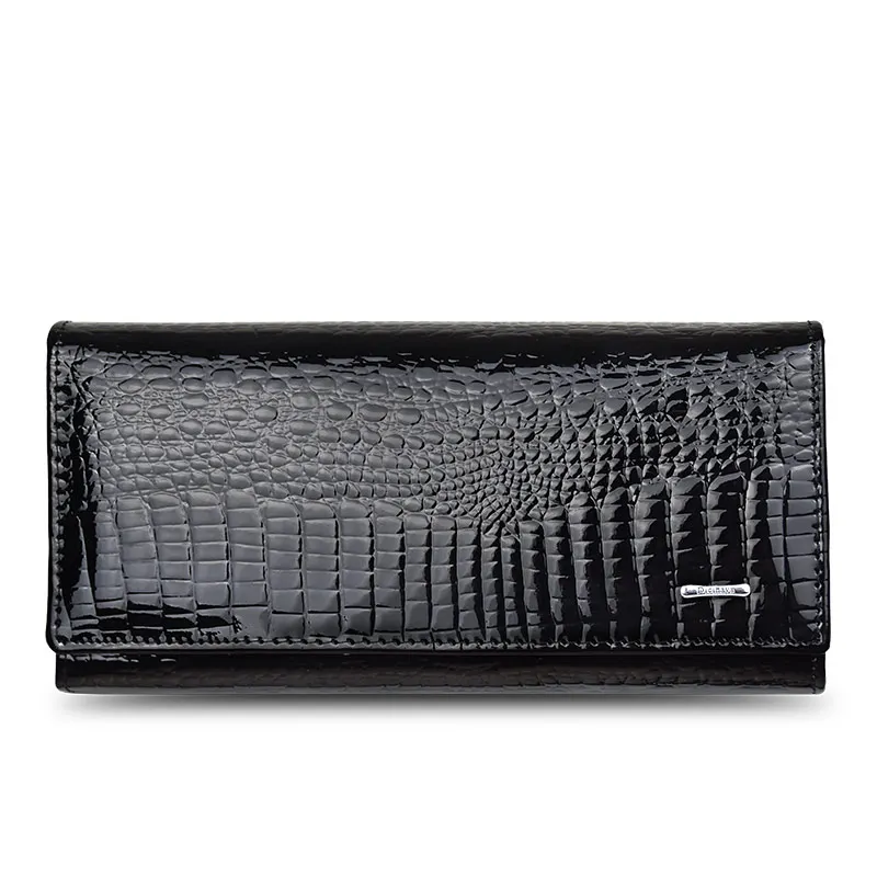 

Wallet purse Genuine Leather Women Wallets Fallow Long Ladies Double Zipper Wallet Clutch Bag Design Red Purse Crocodile Purses