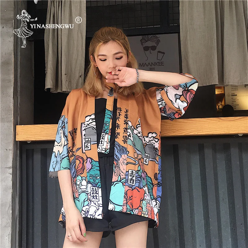 Кимоно кардиган Мужское кимоно Femme Yukata Harajuku японское кимоно летнее журавль кимоно с рисунком тонкая рубашка Азия Кимоно костюмы косплей