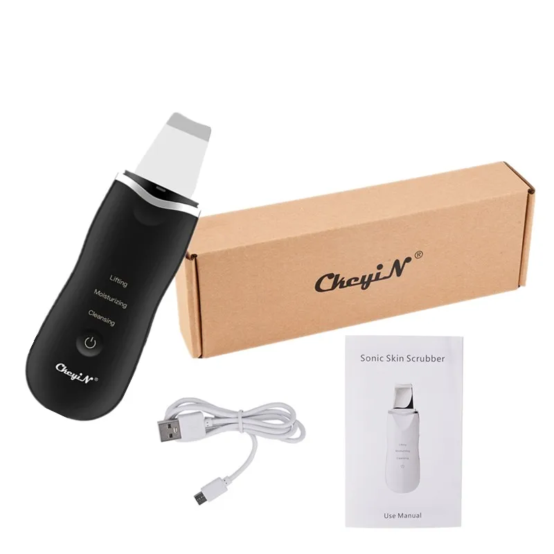 Ультразвуковая очистка лица скруббер шпатель для удаления угрей кутин пилинг
