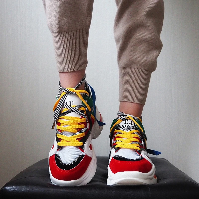 Кроссовки женские спортивные на высокой платформе 6 см дышащие 2019 | Спорт и