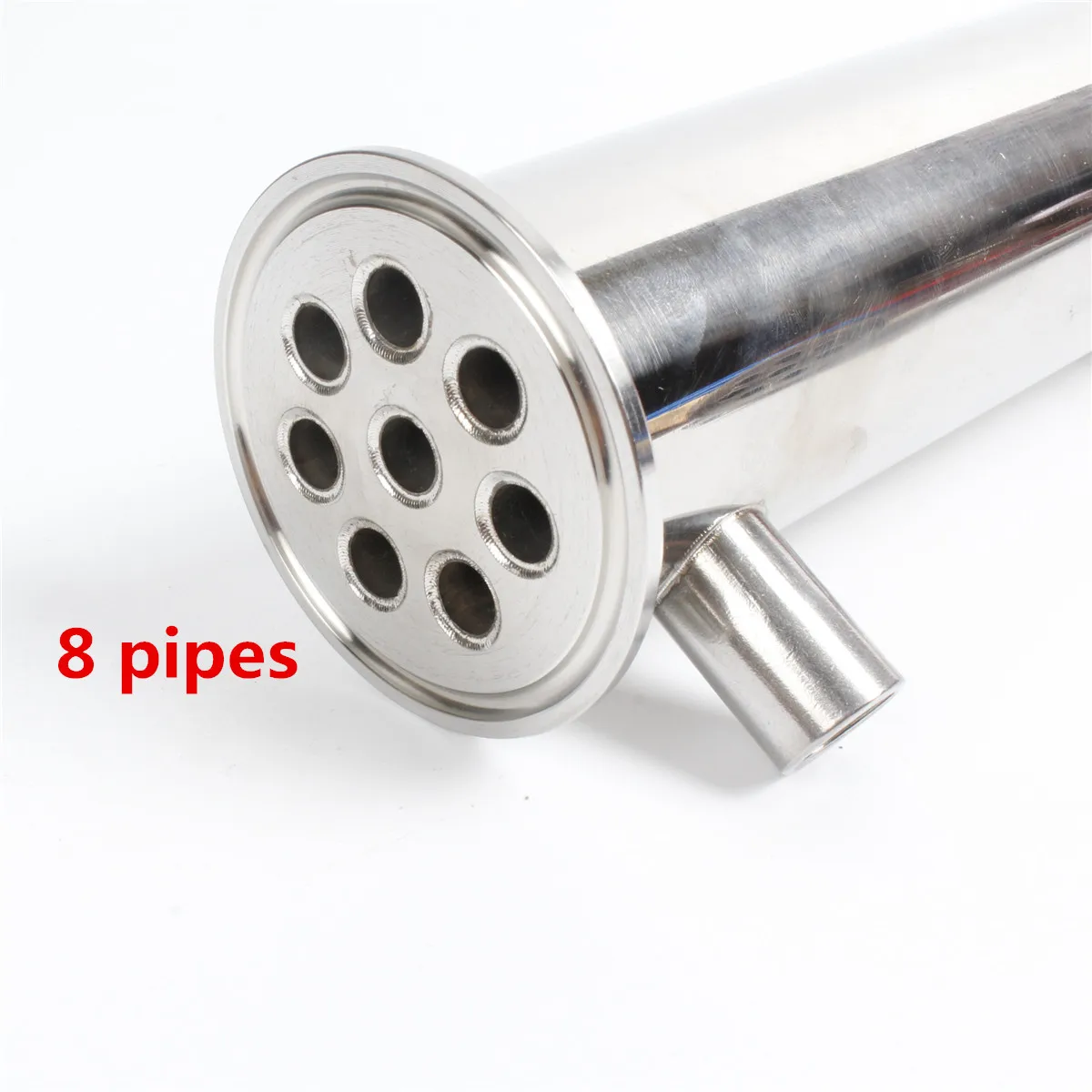 

2" 51mm ( OD64mm ) Dephlegmator/ Condenser/ Reflux Length 190mm 8 pipes ID8mm Stainless steel 304 condenser