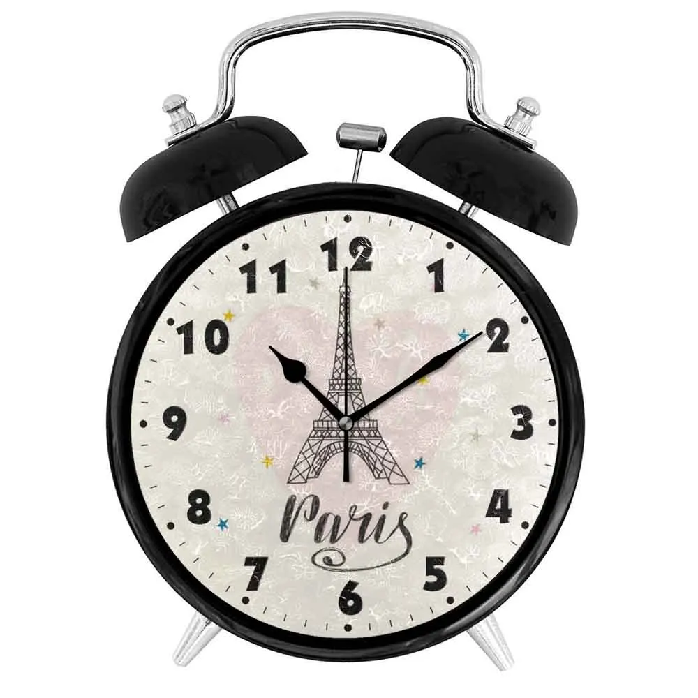 Пар Башня будильник громкий сигнал тревоги 4 &quotчасы с будильником кварцевые