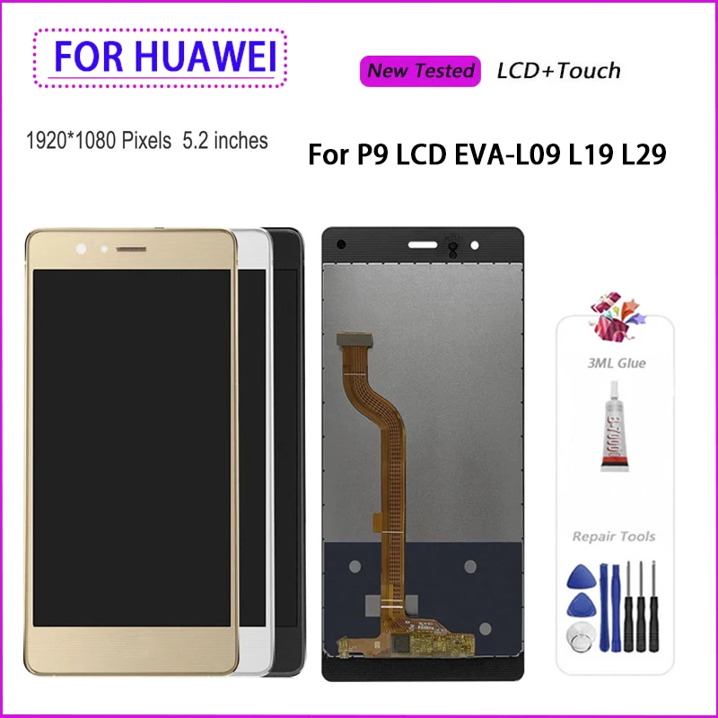 Супер ЖК дисплей 5 2 ''ЖК с корпусом запасные части для Huawei P9 сенсорным экраном