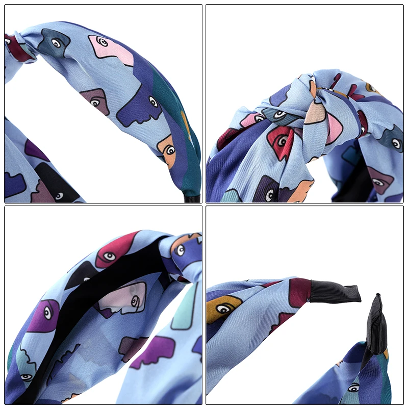 

AWAYTR Fashion Women Bohemian Hair Bands Print Headbands Vintage Knotted Turban Bandage Hair Hoop HairBands Hair Accessories