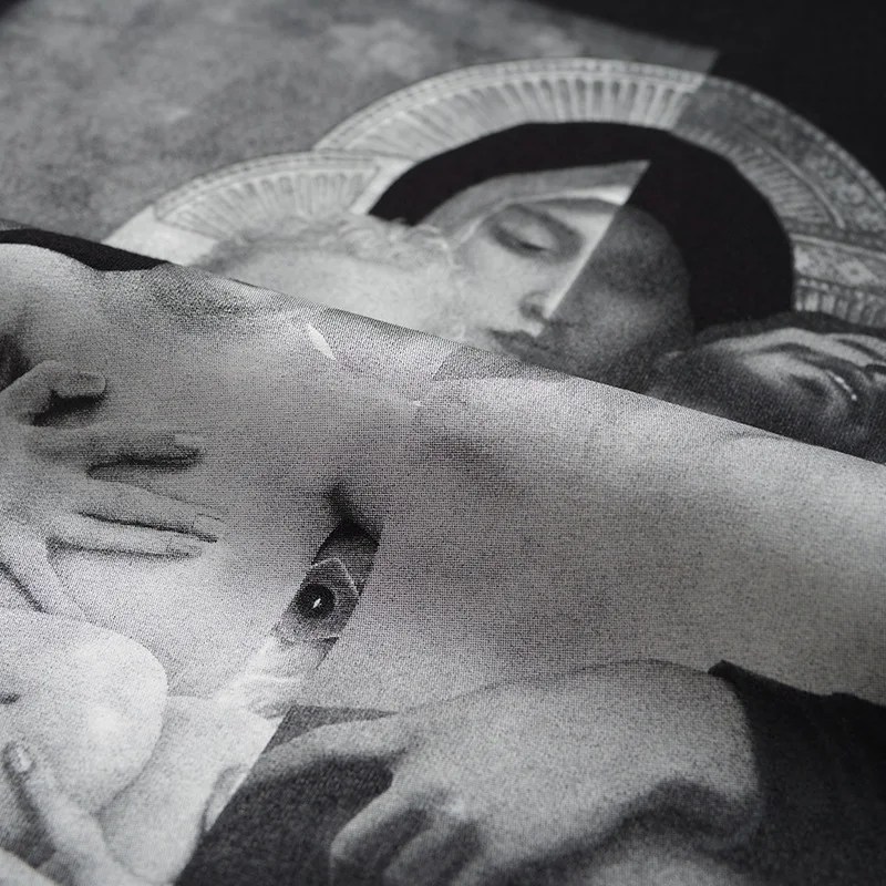 Новинка мужские футболки 19ss с изображением девы Марии и Иисуса в стиле хип-хоп