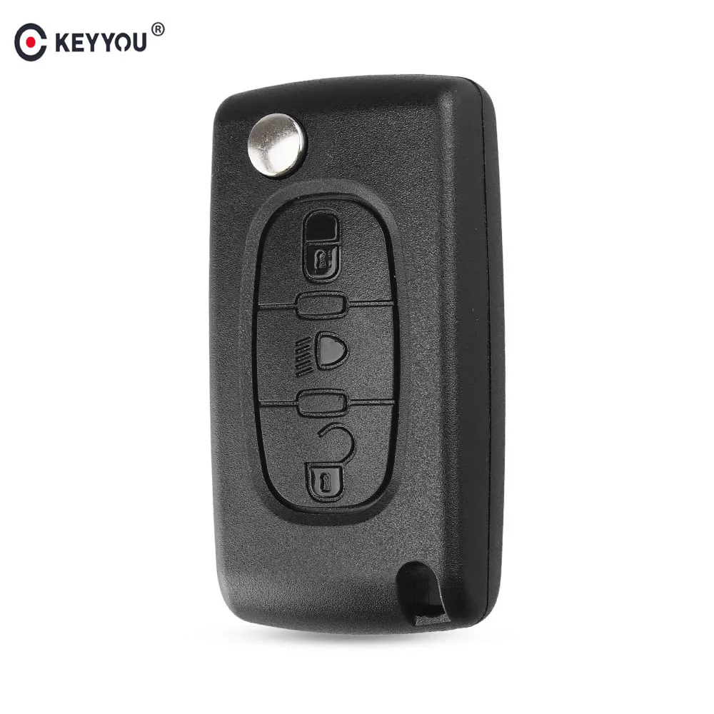 

KEYYOU ДЛЯ Citroen C1 C2 C4 Picasso C5 C6 3-кнопочный брелок с дистанционным управлением, световой символ со значком CE0536