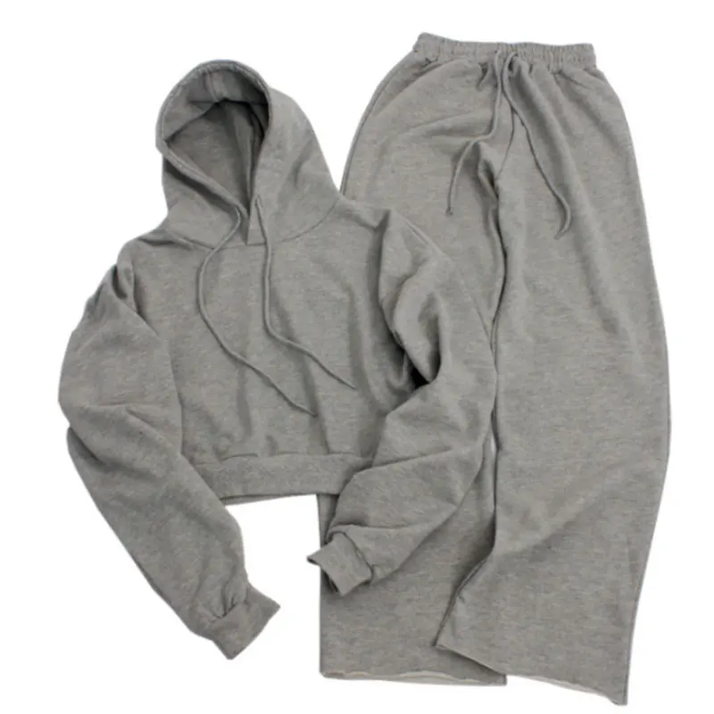 2020 Autumn Black Gray Tracksuit Pants Suit Women Two-piece set Hoodies Casual Sporting Coat Top+Bell-bottomed Sets BW356 | Женская