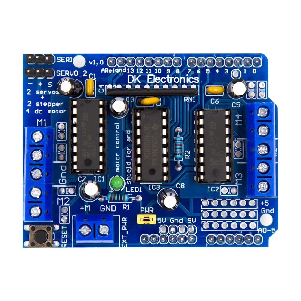 L293D щит управления приводом двигателя двойной Плата расширения для Arduino Duemilanove, плата расширения привода двигателя