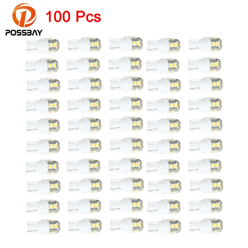 100 шт. автомобисветодиодный светодиодные лампы POSSBAY T10 501 194 168 W5W 1210 10 SMD 12 В DC|led t10