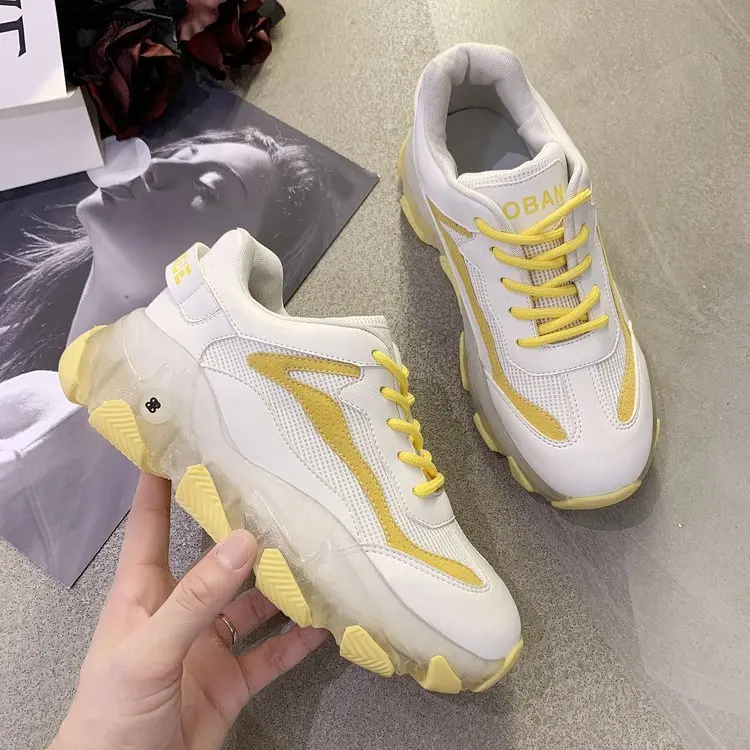 

Women's Super Fire New Transparent Jelly Platform Casual Sneakers
