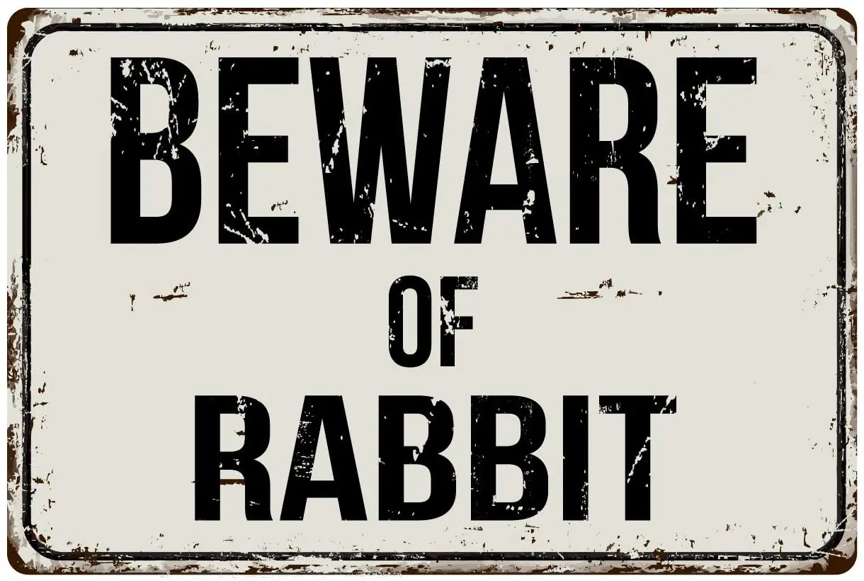 

Deerts 471VS Beware of Rabbit 8 x 12 Vintage Aluminum Retro Metal Sign