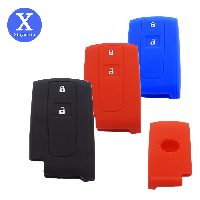 

Xinyuexin SILICONE RUBBER KEY COVER CASE SHELL PROTECT FOR TOYOTA PRIUS COROLLA VERSO TOY43 2 BUTTONS SMART REMOTE CAR KEY COVER