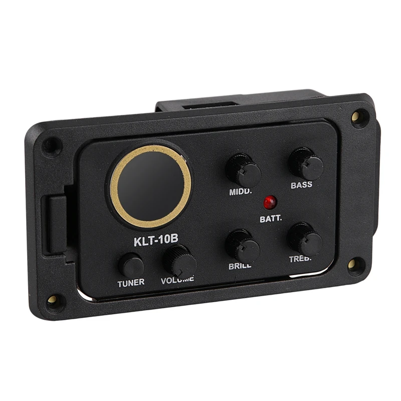 

KLT-10B 4 Band EQ Equalizer Preamp Guitar Pickup with Tuner Hard Bridge Piezo Pickup for Guitar 36 and 38 Acoustic Guitar with E