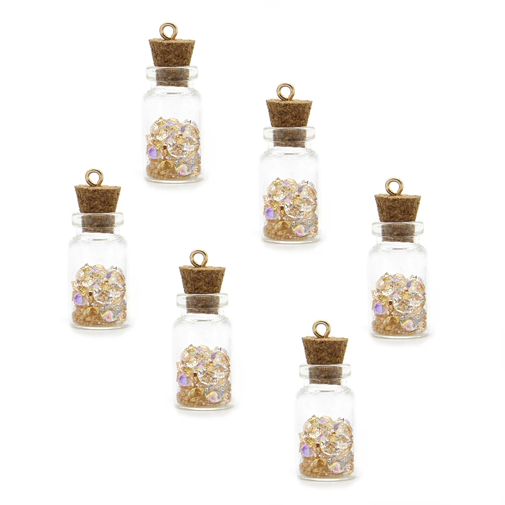 

5pcs Clear Glass 1ml Cork Stopper Bottle Beads Decoration Containers Bottles Wishing Candy Ornaments Jars,5Yc19600