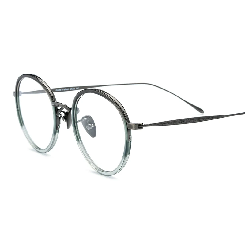 Acetate Of Glasses in Titanium Of Vintage Men Retro Round Mypoia Eyeglasses Frame for Women 2020 Ultralight High Quality Glasses