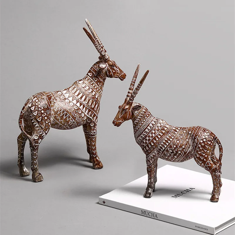 Африканская Антилопа Искусство Скульптура фигурка животного изделия из смолы