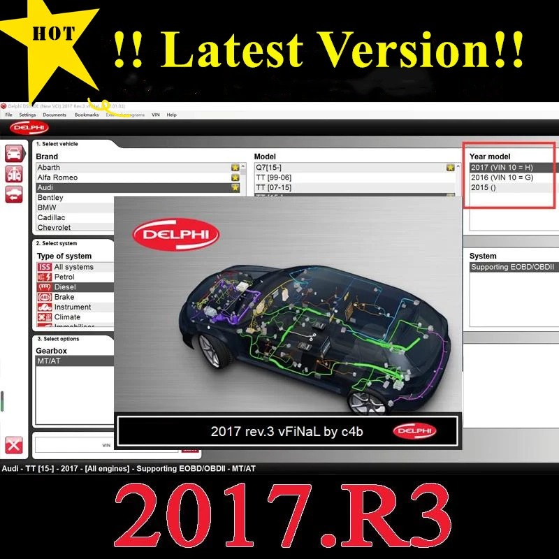 OBD2 delphi ds150e Autocom 2017 R3 R1 новая программа rev.3 программное обеспечение для бесплатной