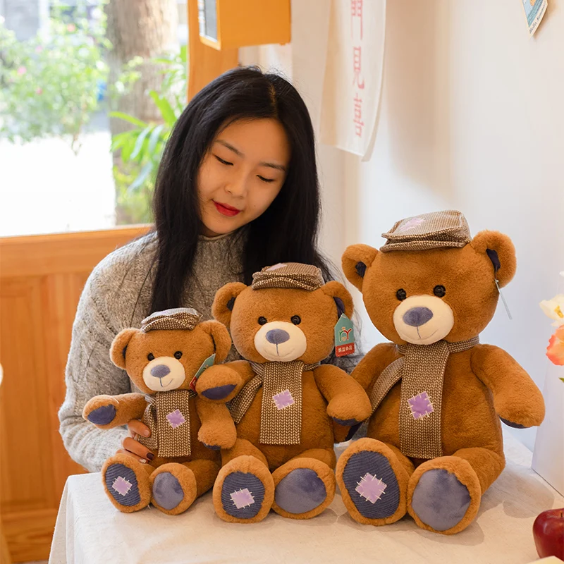 

Милая коричневая плюшевая Мишка 35/55 см, плюшевые игрушки, милая плюшевая Мишка с шарфом, шапка, куклы, мягкие набивные игрушки для детей, пода...