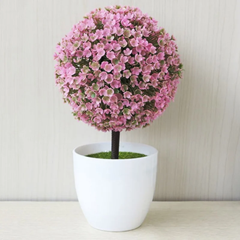 Прекрасные Искусственные цветы декоративные сосновые вишни шар в горшке