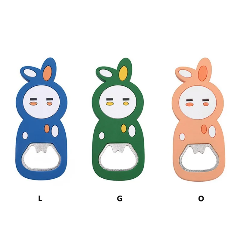 

Wine Bottle Opener Beer Bottle Opener Cartoon Cute Animal Rabbit Magnet Refrigerator Sticker Rabbit Fridge Magnet Opener Tools