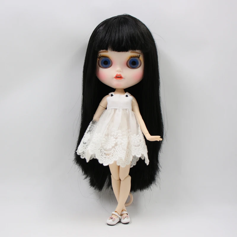 Ледяная кукла DBS Blyth 1/6 bjd белая кожа 19 сустав тела длинные прямые черные волосы и