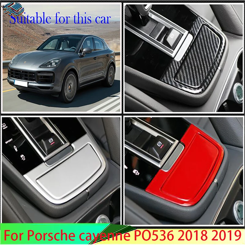 

For Porsche Cayenne PO536 2018 2019 Car Accessories Center Console Cigarette Lighter Panel Cover Frame Bezel Garnish Molding