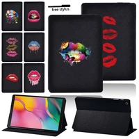 tablet case for samsung galaxy tab a 10 1 inch 2019 sm t510 sm t515 funda mouth series pu leather folding stand cover