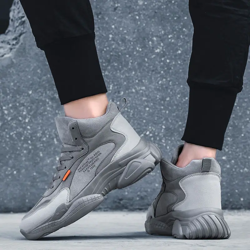 

Brand Sneakers Suede Leather Running Shoes for Men Outdoor Comfortable Walking Sports Shoes Ankle Boots Chaussure Sport Homme