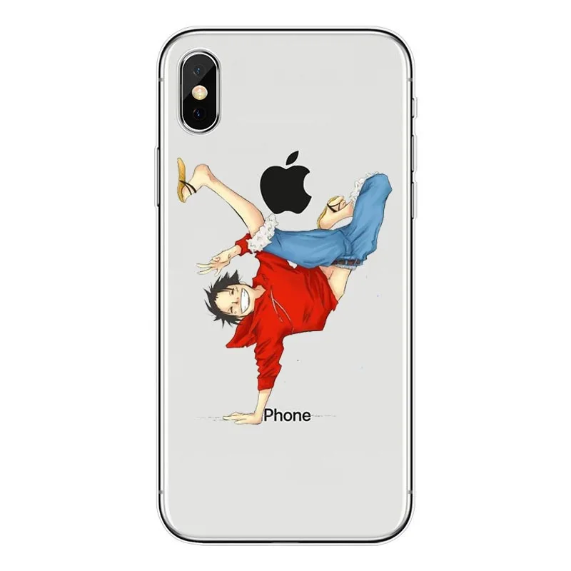 Японский аниме коллаж одна часть Луффи серии мягкий прозрачный чехол для iPhone 5S SE
