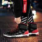 Зимние мужские ботинки ONEMIX, беговые кроссовки для женщин, высокие зимние ботинки, водонепроницаемые светильник прогулочные треккинговые уличные кроссовки