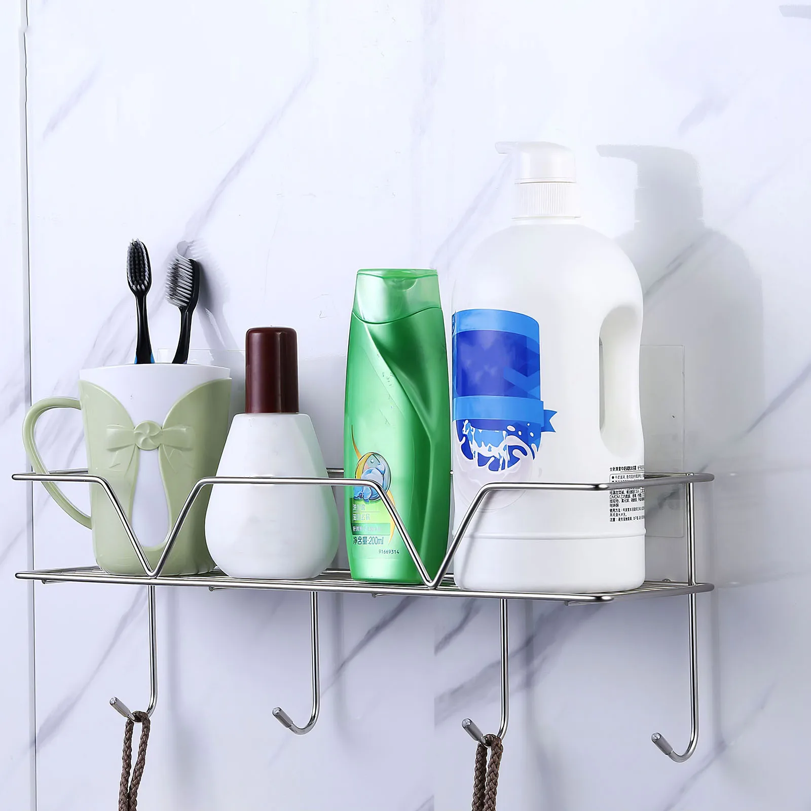 1 шт. Ванная комната полюс Caddy Душевая полка органайзер с 4 Крючки для Насадки душа