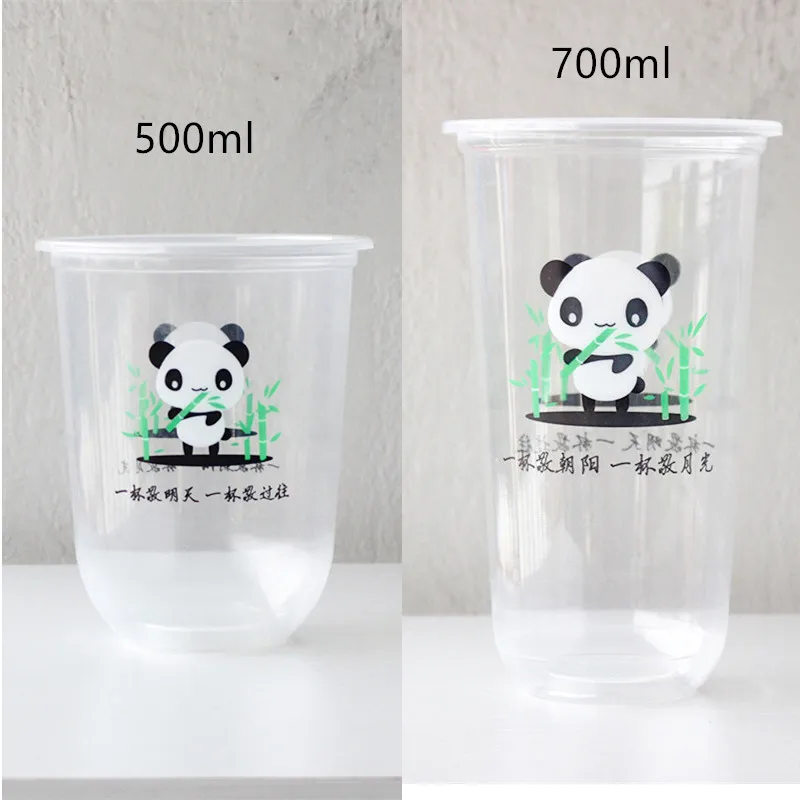 50 шт. пластиковые чашки с крышкой для молока и чая | Дом сад