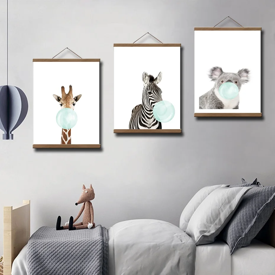 

5 Colors Painting Wall Frame Magnetic Wooden Hanger Wood Photo Frame Painting Canvas Poster Frame Canvas Frame Home Art Hanger