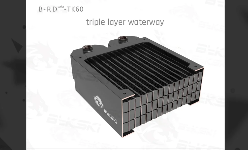Bykski B-RD240-TK60, 240 мм трехрядные радиаторы, 60 мм толщина, стандартные радиаторы водяного охлаждения, подходит для вентиляторов 120*120 мм