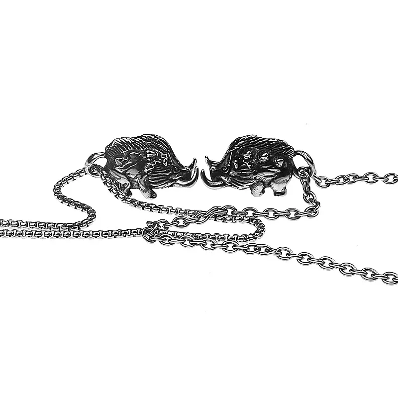 Кулон в стиле панк ожерелье 316L из нержавеющей стали 3D дикая подвеска Кабан для