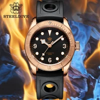 steeldive design mens cusn8 bronze watch sd1958s 200m dive watch nh35 movement sapphire crystal glass bgw9 blue luminous retro